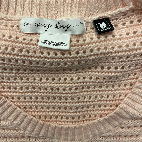 In every story- Ladies Baby Pink Cotton Knit Sweater - Picture 6 of 9